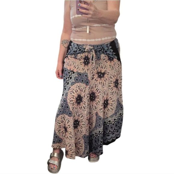 Joob Joob Blue Floral Boho Chic Multi Way Asymmetrical Maxi Skirt Size L / XL - Picture 1 of 15